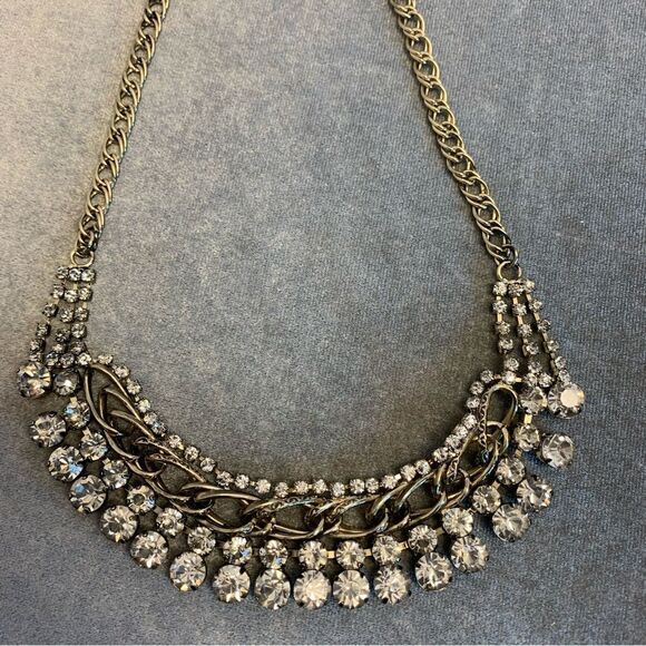 MELANIE Lyne Crystal rhinestone chain evening formal necklace NWT - Picture 3 of 11